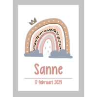 Geboorteposter Regenboog 